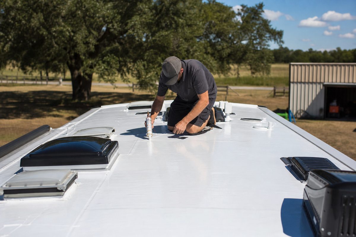 Reflective coated roof beating the Texas sun