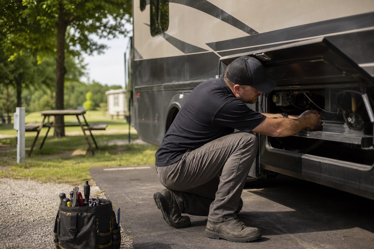 Repair at a Brenham RV park