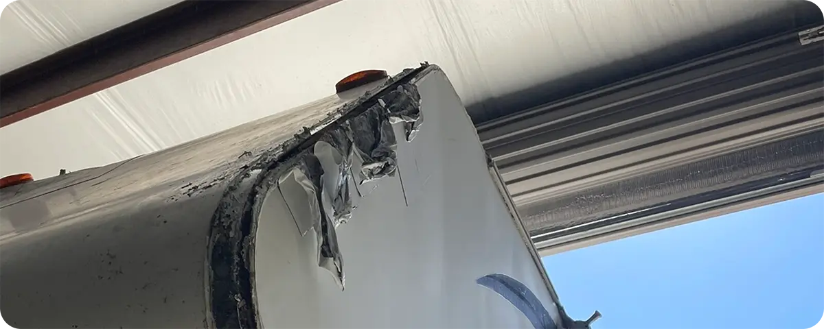 Before and after of a leaking RV roof