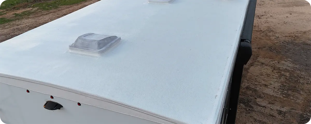 Finished detailing on a motorhome exterior