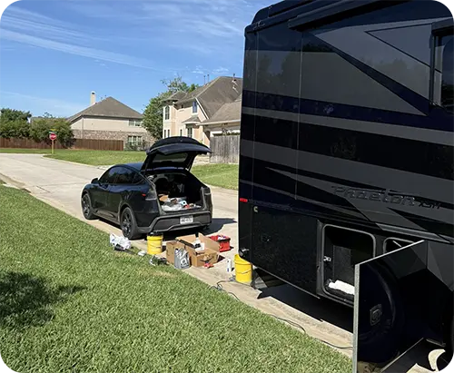Slide-out mechanism being serviced